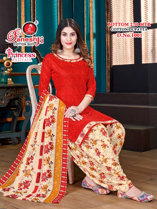 Princess Patiyala Vol 1 By Ganeshji Printed Cotton Dress Material Wholesale Shop In Surat